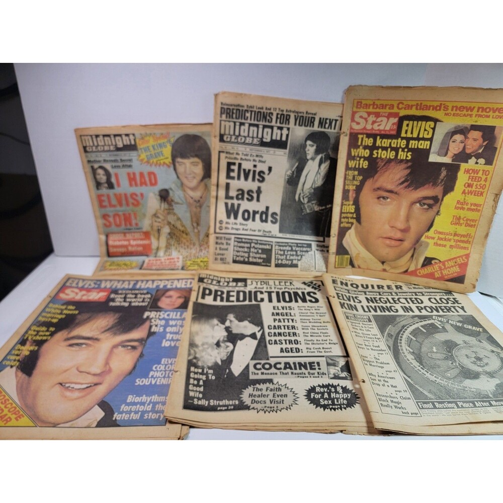 Vintage Elvis Presley 1977-78 Tabloid Newspaper Magazine Lot of 6 Some Incomplet